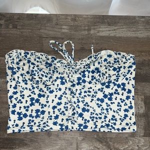 blue print flower - tube top